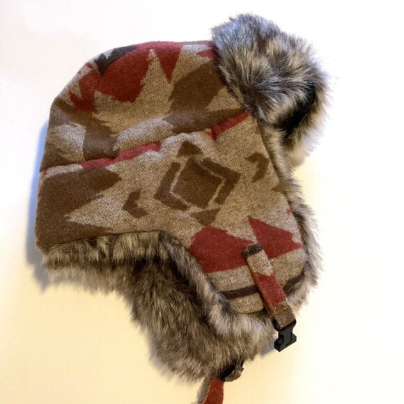 WindRiver Aviator Trappers Hat Faux Fur Wool Blend Winter Hunting Warm Size L - Picture 1 of 9